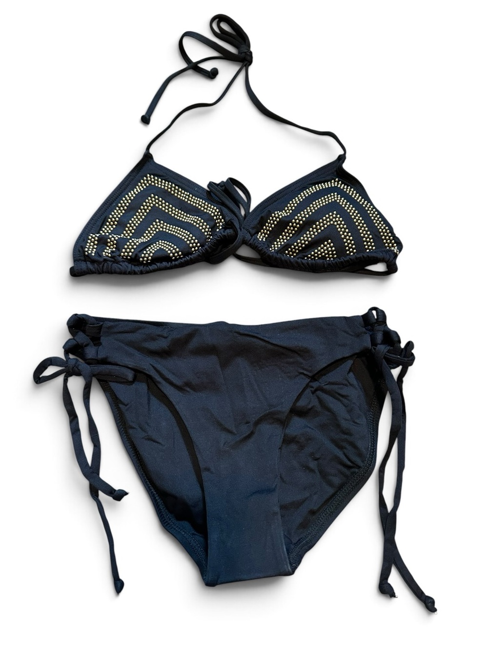 NWT L*Space studded bikini set black extra small